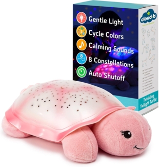 Cloud B Twinkling Twilight Turtle Nachtlicht Pink mit Sound 7323-T2P