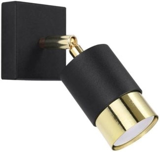 SOLLUX SL. 1069 Wandleuchte NERO schwarz/golden Stahl 40W L: 8cm B: 17. 5cm H: 16cm dimmbar