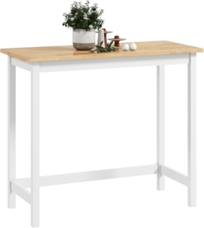 HOMCOM Bartisch Stehtisch mit Holzoptik (Küchentisch, 1-St, Hochtisch), für kleine Räume, Wohnzimmer, Esszimmer, 108 x 48 x 91 cm Eiche