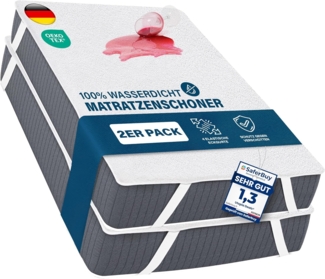 Utopia Bedding Matratzenschoner 90x200 cm (2er Pack) Wasserdicht, Mit Elastisch Eckbändern, Oeko-TEX Zertifiziert Matratzenauflage Atmungsaktive, Matratzenschutz Weiß