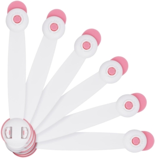 Vicloon Kindersicherung Schrank, 6 Stück Kindersicherung Schubladen mit 3M Kleber, Kein Bohren oder Werkzeug Nötig, Schranksicherung Baby für Kühlschrank und Schubladen - Rosa