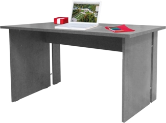 Dmora Linearer Schreibtisch für Büro und Arbeitszimmer, Minimaler Computertisch, Schreibtisch für die Arbeit, 120x78xh75 cm, Farbe Zementgrau
