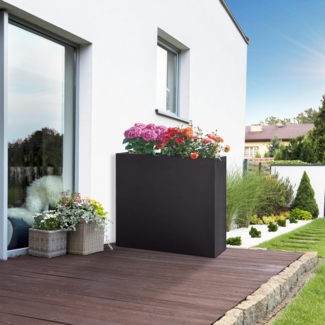 [casa. pro] Pflanzkübel Vaargel 82x90x30 cm Stahl Schwarz