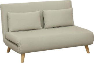 HOMCOM Schlafsofa Schlafsessel, Klappsessel mit Bettfunktion, Klappbarer Relaxsessel in Samtoptik 1 Teile, bis 250 kg belastbar, für Wohnzimmer, Beige