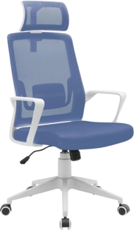 Mars Gaming MGC-ERGOLITE, Ergonomischer Gaming-Stuhl, Atmungsaktive Mesh-Rückenlehne, Verstellbare Kopfstütze und Lendenwirbelstütze, Gepolsterte Sitzfläche, Gasdruckfeder Klasse 3, Stahl, Blau