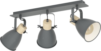 Eglo 3er Spot Coswarth anthrazit holz 67 x 14 x 24 cm E27