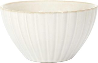 HOME DECO FACTORY, KA0412, Elegant Ceramic Bowl 14.5 cm, Embossed Design, ideal for Salads and Desserts, Easy to clean, Occasions, Beige