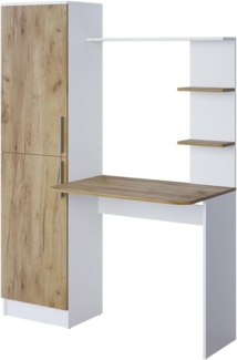 Vicco Schreibtisch Tessa, Weiß/Goldkraft Eiche, 122.9 x 33.4 cm
