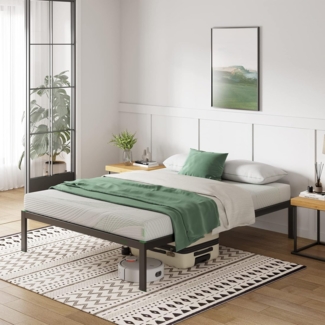 Novilla Metallbett Metallrahmenbett mit Lattenrost Bettgestell Für Erwachsene Kinder Jugendliche 180x200 cm Schwarz