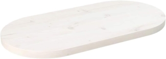 vidaXL Tischplatte Weiß 70x35x2,5 cm Massivholz Kiefer Oval 824346