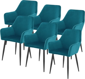 Esszimmerstuhl Hollola 6er Set Türkis [en. casa]