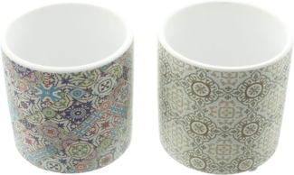 Blumentopf "Mosaik" 2er Set Pflanztopf Pflanzen Blumen Übertopf Deko