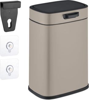 relaxdays Mülleimer Hängender Küchenmülleimer 5 l, Beige