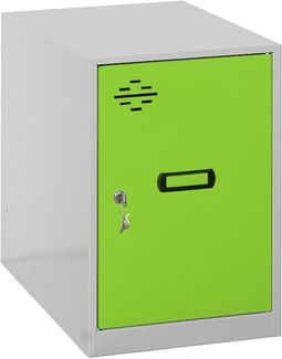 Simon Rack Simonlocker Kommode, klein, 475 x 300 x 500 mm, Amario aus Metall, inkl. Schlüssel, Grau/Grün