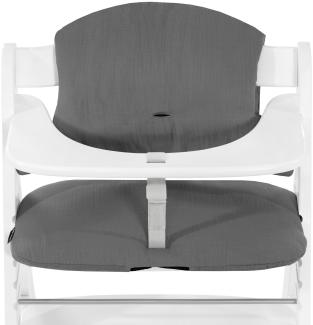 Hauck Kinder-Sitzauflage Highchair Pad Select Muslin, dark Grey, für die hauck Holzhochstühle Alpha+, Beta+ und Arketa