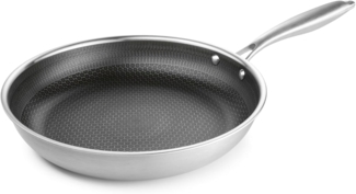 BRATmaxx Edelstahl-Pfanne 28cm silber 3-lagig mit Wabenstruktur