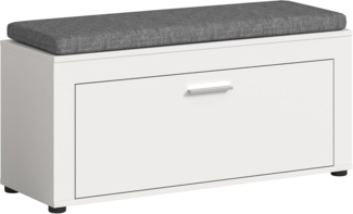 xonox. home Garderobe Jam X8BA9632 Sitzbank inkl. Sitzkissen Bank in weiß Nb, ca. 100 x 44 x 35 cm