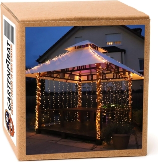 Gartenpirat LED-Lichtervorhang 3x3 m 300 LED warmweiß LED-Beleuchtung Weihnachtsdeko außen mit Timer