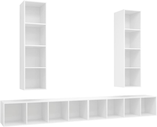 vidaXL TV-Wandschränke 4 Stk. Weiß Spanplatte [3079889]