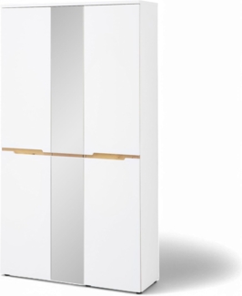 Memphis Garderobenschrank mit Spiegel in Weiß, Artisan Eiche Optik - Flurgarderoben Schrank mit viel Stauraum - 105 x 192 x 38 cm (B/H/T)