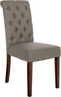 CLP Esszimmerstuhl Lisburn Mit Lehne im Chesterfield Design,taupe Stoff