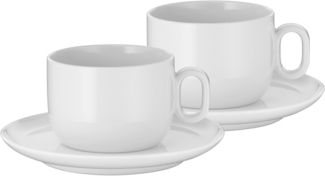 WMF Cappuccinotasse Barista Cappuccino-Set, 4, Porzellan, Kaffeeglas, Kaffeebecher, spülmaschinengeeignet