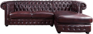 Vente-unique - Chesterfield Ecksofa - Ecke Rechs - Büffelleder - Rotbraun - BRENTON
