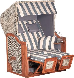 SunnySmart Strandkorb Rustikal 285 Z SUN Edition, BxTxH: 125,00x85,00x160,00 cm, 3/4 Lieger, Ostsee-Modell, 2-Sitzer, Selbstbausatz, Akazienholz