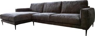 Ecksofa Sottil 290 x 165cm Chenille Anthrazit Recamiere links