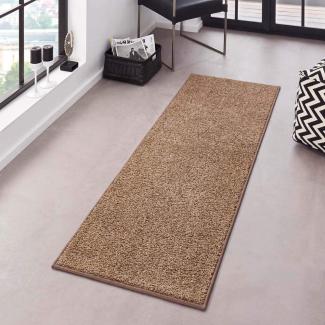 Kurzflor Teppich Pure Uni Braun - 80x200x1,3cm