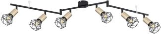 Deckenlampe, Metall, 6 Flammig, Gitterschirme, L 116cm