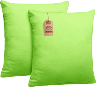 NatureMark Kissenbezüge 2er Pack Jersey Kissenbezug Kissenhülle, (2 Stück), Kissenhülle in vielen Größen und Farben (40 x 40 cm, Apfel grün)