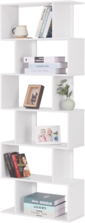 Bücherregal Modell Hashy mit 6 Fächer weiß