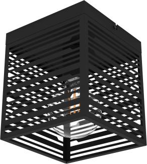 Eglo 900355 Deckenleuchte PIEDRITAS E27 1X40W schwarz L:18cm B:18cm H:20. 5cm dimmbar