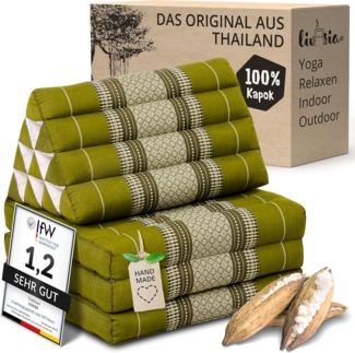 livasia Sitzsack Thaikissen 3 Auflagen (Classic) vegan und handgefertigt, 175 x 50 x 8 cm, Kapok