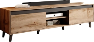 Mirjan24 'Kaspro II' TV-Lowboard mit vier Fächer, Wotan / Anthrazit, 49 x 170 x 38 cm