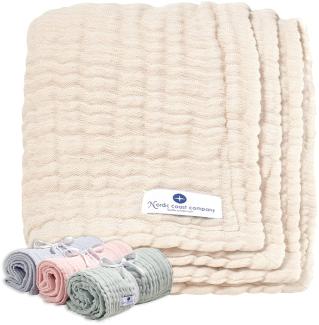 Babydecke Babydecke Musselin Kuscheldecke Puckdecke Baby & Neugeborene, Nordic Coast Company, Musselindecke Natur Premium Qualität 100% Baumwolle Schadstoff geprüft