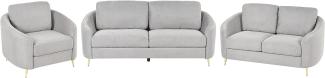 Sofa Set Polsterbezug hellgrau gold 6-Sitzer TROSA