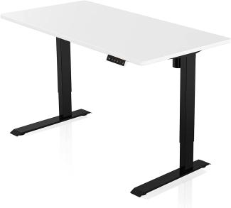 - AGIL - Ergonomischer Schreibtisch - Elektrisch Höhenverstellbar (Schwarzes Gestell mit Weißer Tischplatte)