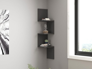 Hanah Home Scandinavian Wall Shelf, Anthracite, 105.4 x 25 x 25 cm | 100% Melamine Coated Particle Board, 18 mm Thick | Stylish & Functional Storage Solution