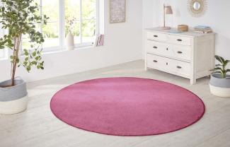 Kurzflor Teppich Nasty, rund - pink - 200 cm Durchmesser