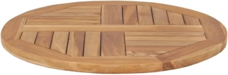 vidaXL Tischplatte Massivholz Teak Rund 2,5 cm 60 cm 48984