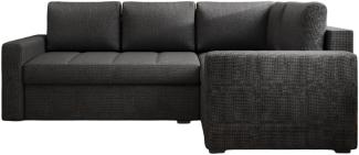 Designer Sofa Cortino mit Schlaffunktion und Stauraum Stoff Schwarz Rechts