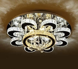 Eurotondisplay LED Deckenleuchte LED Pendelleuchte Kristall Fernbedienung Deckenleuchte Deckenlampen, LED fest integriert, Warmweiß bis Kaltweiß, Modern Kristall