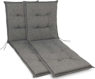 sunnypillow Liegenauflage Polsterauflagen für Gartenliege 190 x 60 x 9 cm, 2 Stück Grau UV-Lichtecht