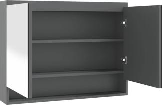 vidaXL Spiegelschrank fürs Bad 80x15x60 cm MDF Grau 331534