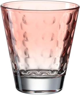 Leonardo Trinkglas Optic, Becher, Wasserglas, Kalk-Natron Glas, rot, 215 ml, 025896