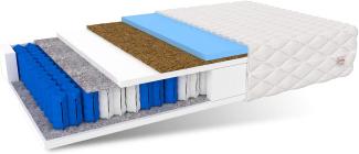 FDM RODOS Taschenfederkernmatratze 140x200 7-Zonen Matratze Kokos-Einlage 22 cm Höhe Härtegrad H2/H3 Zweiseitig Hochelastischer Schaum HR Polyurethanschaum Polyester Öko-Tex