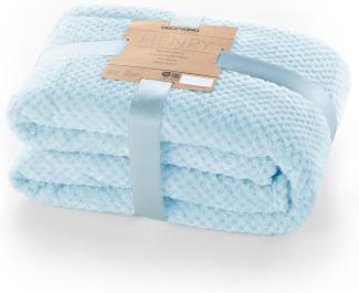 DecoKing Kuscheldecke 220x240 cm hellblau Decke Microfaser Wohndecke Tagesdecke Fleece weich sanft kuschelig skandinavischer Stil hellblau Henry