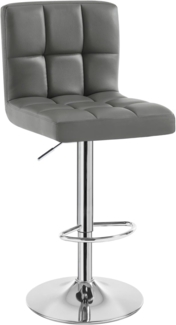 WOLTU® 1 x Barhocker Barstuhl Tresenhocker Stuhl drehbar und höhenverstellbar Tresen Hocker Kunstleder Grau 9167-1